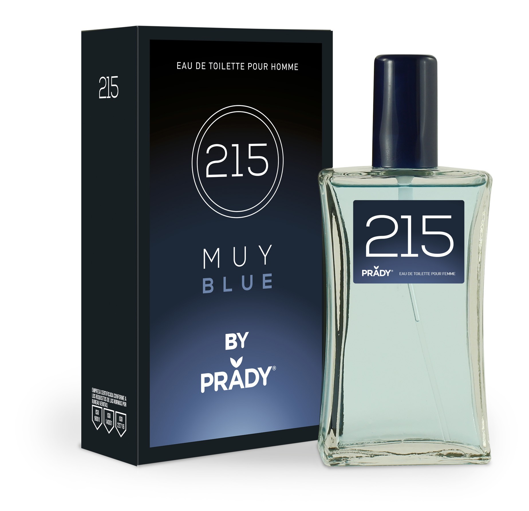 11321.jpg CARTON DE 24 - Parfum 215 muy blue Pour Homme DE PRADY - Image 1