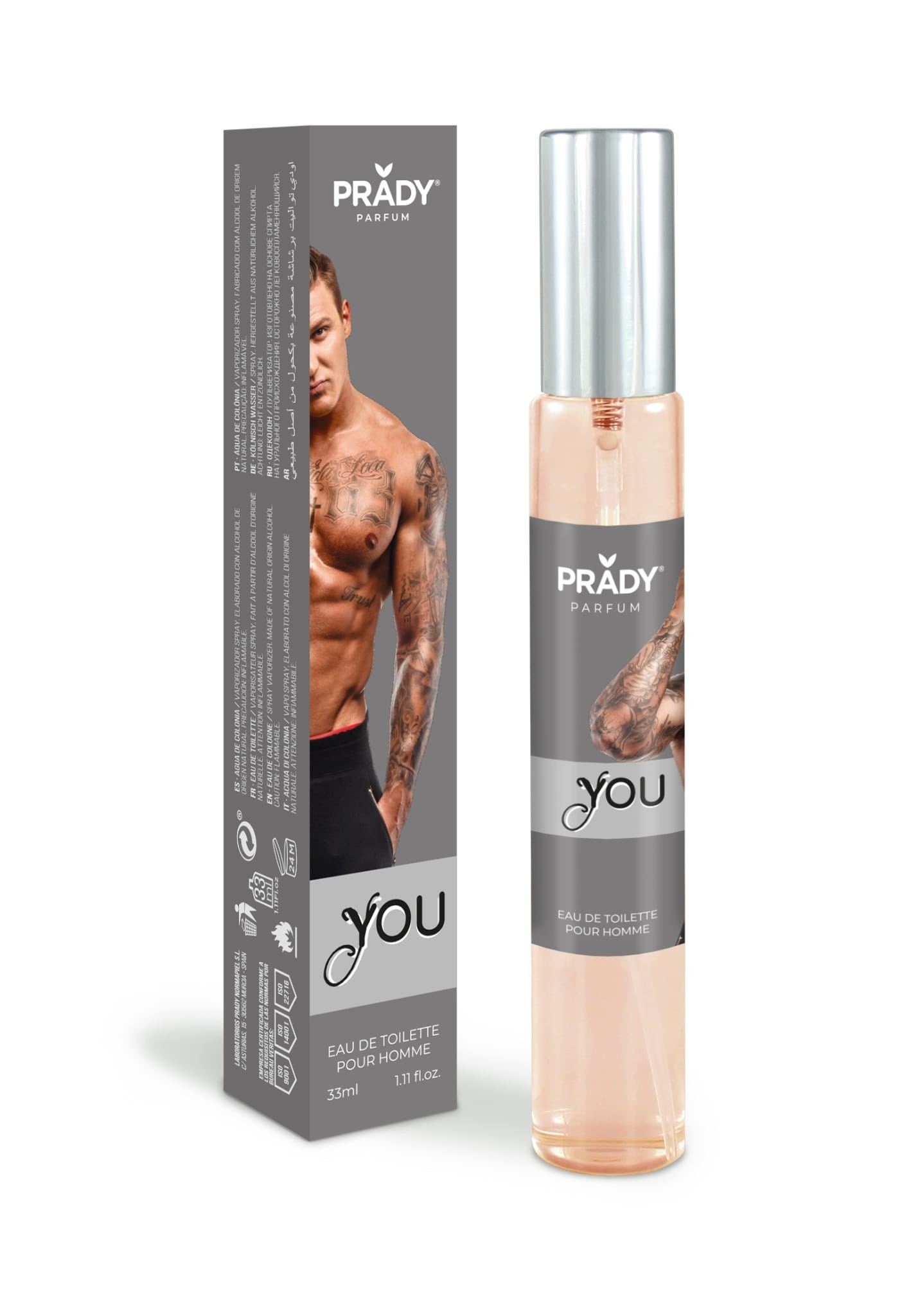 11445.jpg CARTON de 36 - YOU PARFUM 33ML - STRONGUER DE PRADY POUR HOMME - Image 1