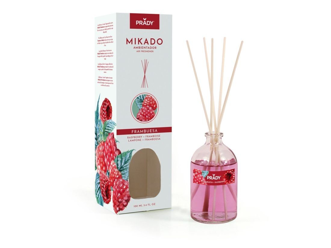 8486.jpg CARTON DE 12 Mikado "FRAMBOISE" Prady - Image 1