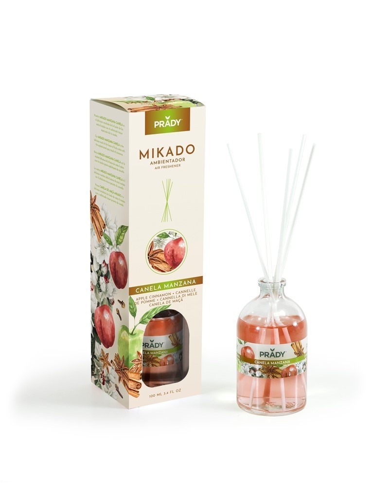 8504.jpg CARTON DE 12 Mikado d'ambiance Pomme / Canelle Prady - Image 1