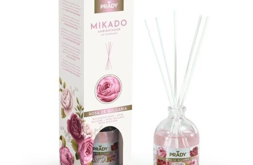 CARTON DE 12 Mikado d'ambiance ROSE DE BULGARIE Prady