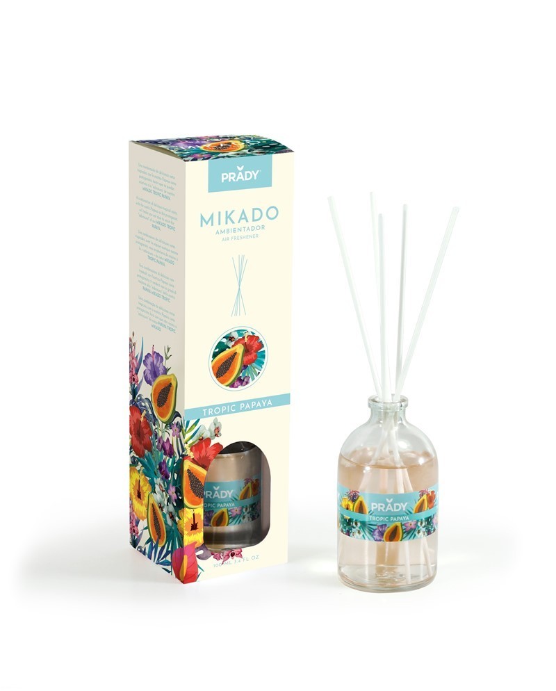 8506.jpg CARTON DE 12 Mikado d'ambiance Tropic Papaye de Prady - Image 1