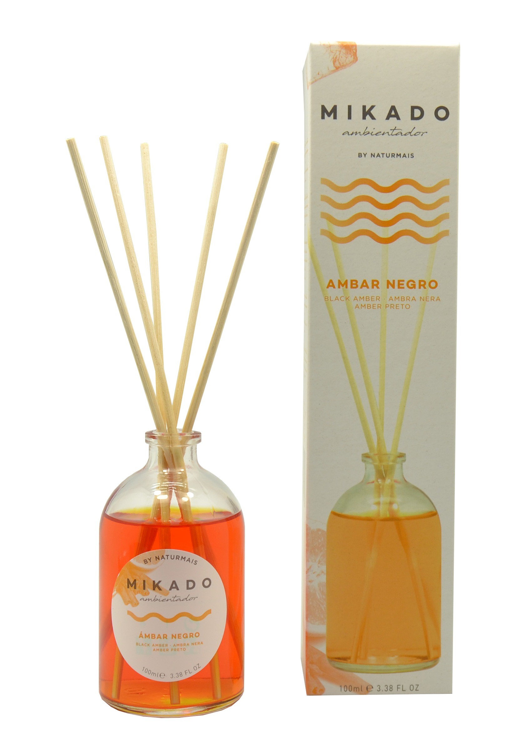 4758.jpg CARTON DE 12 MIKADO "AMBAR NOIR" D'AMBIANCE NATURMAIS / SUNSET WORLD - Image 1