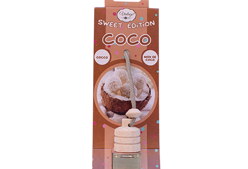 Carton de 12 Ambiances Voiture Arôme "Sweet Coco"- Vintage Parfum