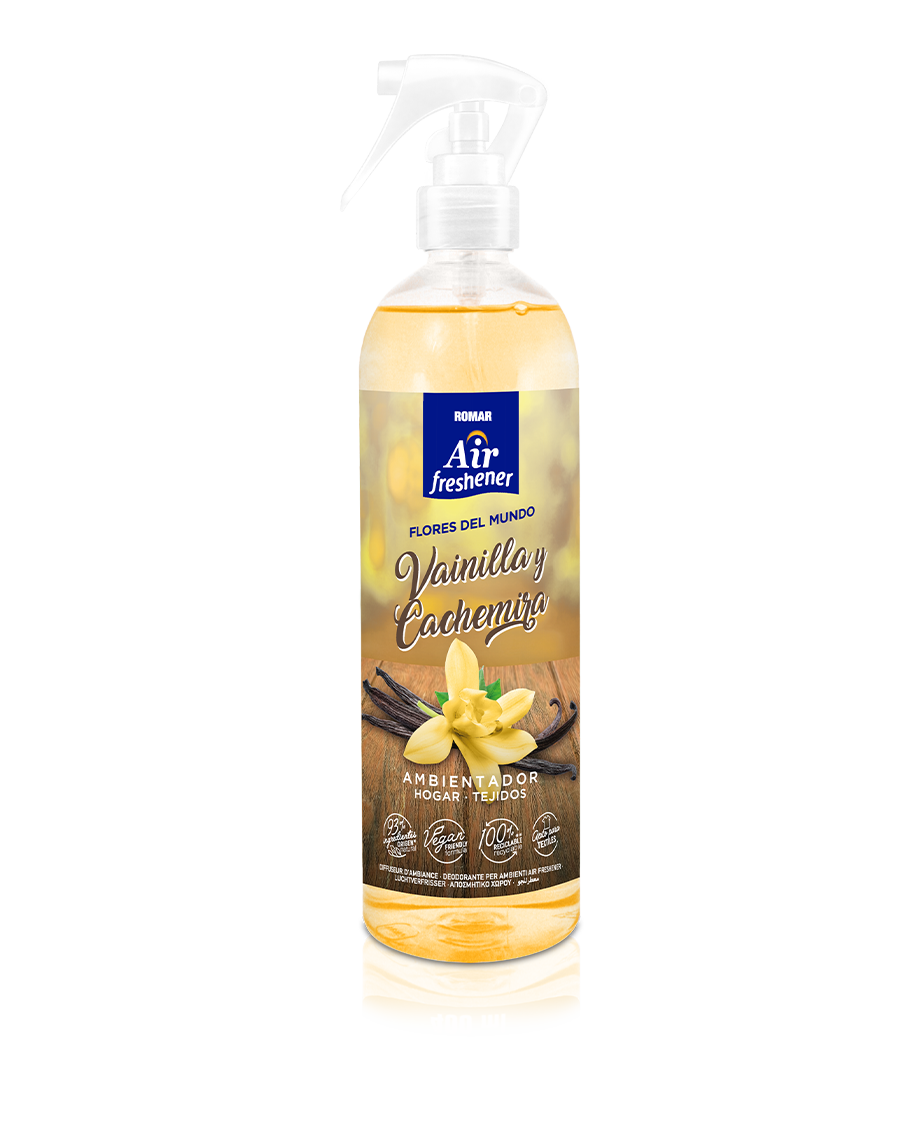30009292_AMBIENTADOR-SPRAY-HOGAR-VAINILLA-Y-CACHEMIRA-400ml-AIR-ROMAR.png Désodorisants d’intérieur et textiles Vanille et Cachemire 400 ml ROMAR - 12 ud - Image 1