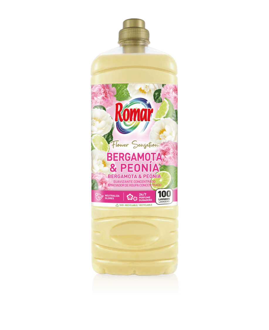 30009789-ROMAR-SUA-CONCENTR-BERGAMOTA-PEONIA-2L-.png Adoucissant concentré Bergamote & Pivoine 2000 ml ROMAR - 6 ud - Image 1