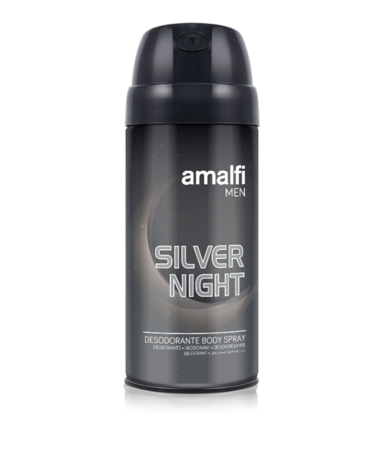30009885-AMALFI-DESOD-SP-SILVER-NIGHT-150ml.png Deódorant Body Spray Silver Night pour Hommes 150 ml AMALFI - 8 ud - Image 1