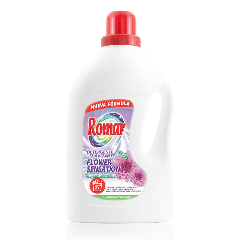 30009893-ROMAR-DETERGENTE-SENSACION-FLORAL-2L.png LESSIVE FLOWER SENSATION 2000 ml ROMAR - 4 ud - Image 1