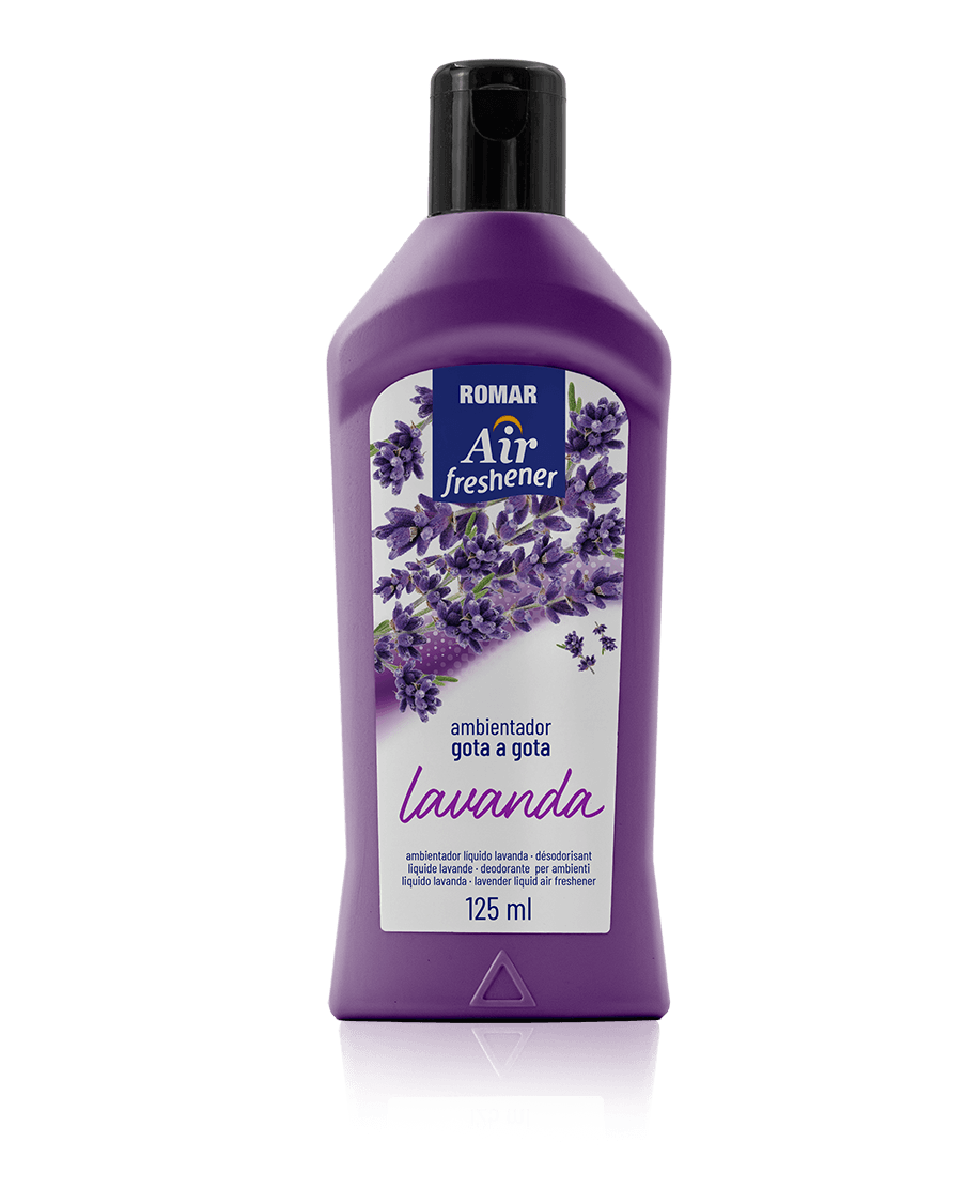 30010001-AMBIENTADOR-GOTA-A-GOTA-LAVANDA-125ML-AIR-FRESHENER.png Désodorisant liquide “goutte a goutte” lavande 125 ml ROMAR - 12 ud - Image 1