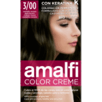 Crème colorante 3/00 châtain foncé color creme 50 ml AMALFI - 12 ud