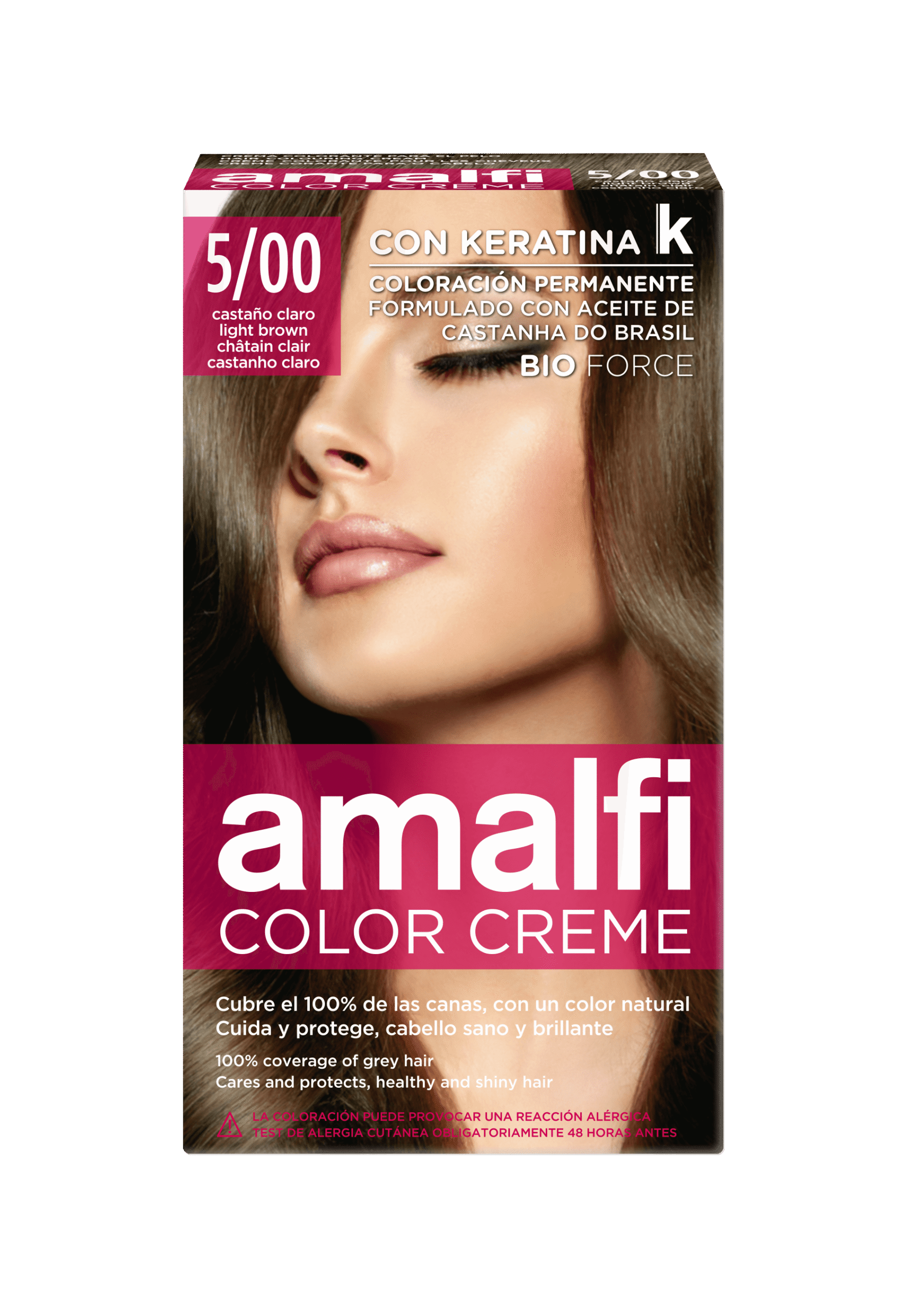 49000041-AMALFI-TINTE-5_00-CASTANO-CLARO.png Crème colorante 5/00 châtain clair color creme 50 ml AMALFI - 12 ud - Image 1