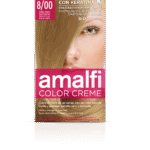 Crème colorante 8/00 blond clair color creme 50 ml AMALFI - 12 ud
