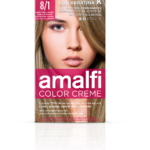 Crème colorante 8/1 blond clair cendre color creme 50 ml AMALFI - 12 ud