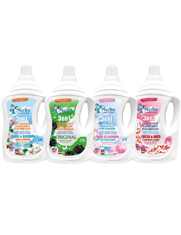 Disenosintitulo_68.jpg Palette de 240 UN (3 en 1) Détergent+adoucissant perfumateur 2,9l a 2,64€/u - MERLIN - Image 1