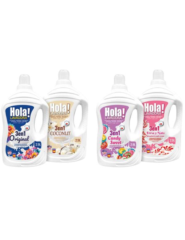 Disenosintitulo_69.jpg Palette de 240 UN (3 en 1) Détergent+adoucissant perfumateur 2,9l a 2,64€/u - HOLA! - Image 1